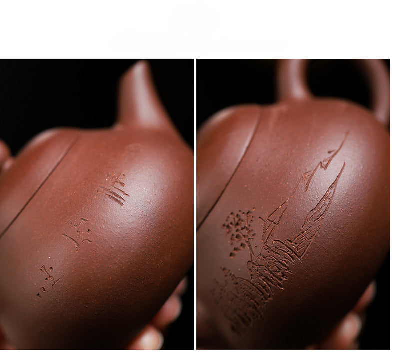 Handmadet Yixing Purple Zisha Clay Teapot, 120ml Capacity