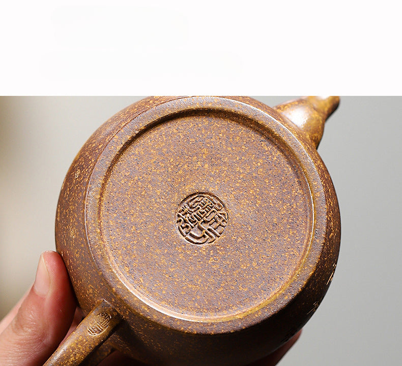 Handmade Yixing Zisha Yellow Clay Teapot - Duan Clay Hanwa Teapot - 210ml Capacity