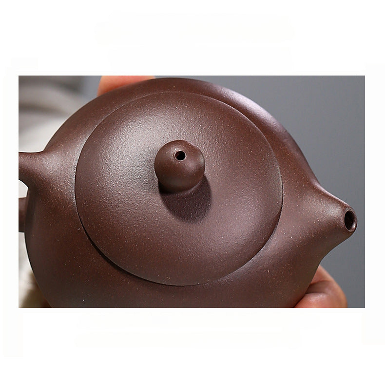 Authentic Yixing Zisha Purple Clay Mini Teapot, Xishi Style, 180ml Capacity