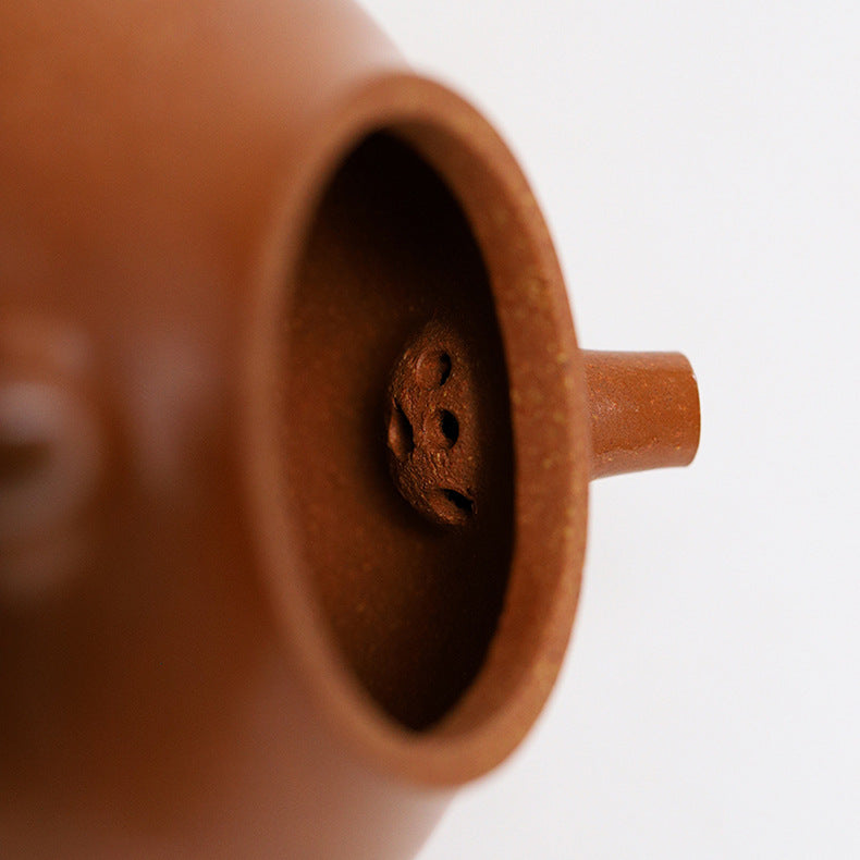 Yixing Handcrafted Pear-Shaped Teapot with Patterns - Authentic Jiangpo Zisha Clay Teapot
