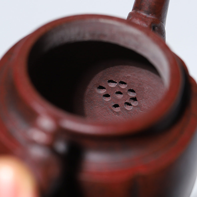 Handmade Yixing Zisha Purple Clay Teapot  "Phoenix Dancing in the Sky", 350ml Capacity