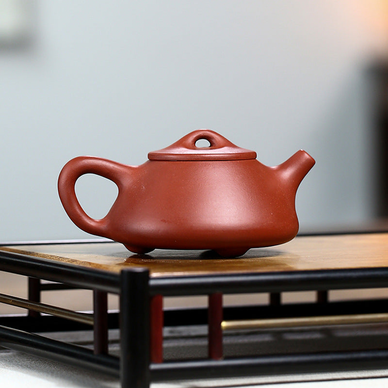 Handmade Yixing Zisha Clay Mini Teapot, Da Hong Pao Clay, 120ml Capacity