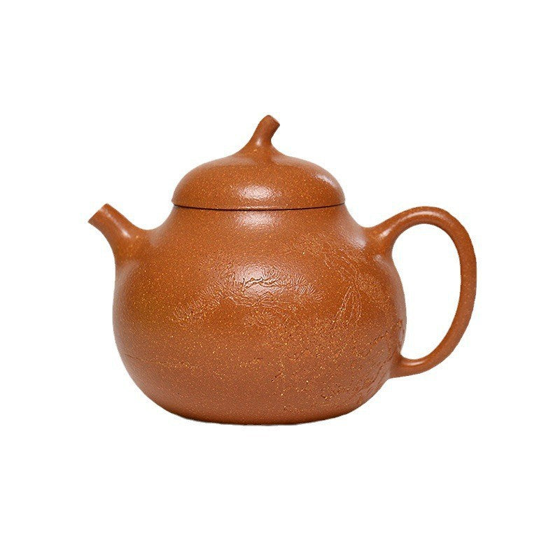 Yixing Handcrafted Pear-Shaped Teapot with Patterns - Authentic Jiangpo Zisha Clay Teapot