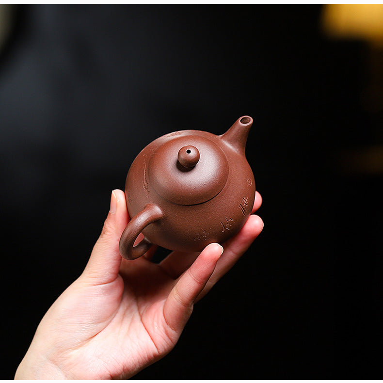 Handmadet Yixing Purple Zisha Clay Teapot, 120ml Capacity