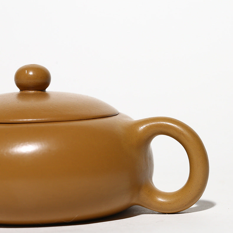 Handmade Yixing Zisha Yellow Clay Teapot in Xishi Style, 150ml Capacity