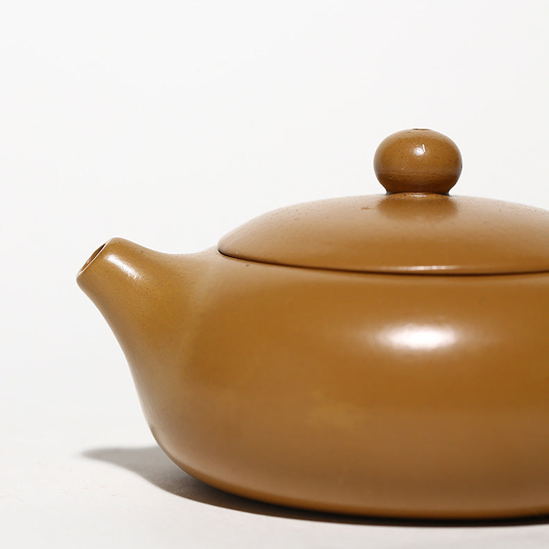 Handmade Yixing Zisha Yellow Clay Teapot in Xishi Style, 150ml Capacity