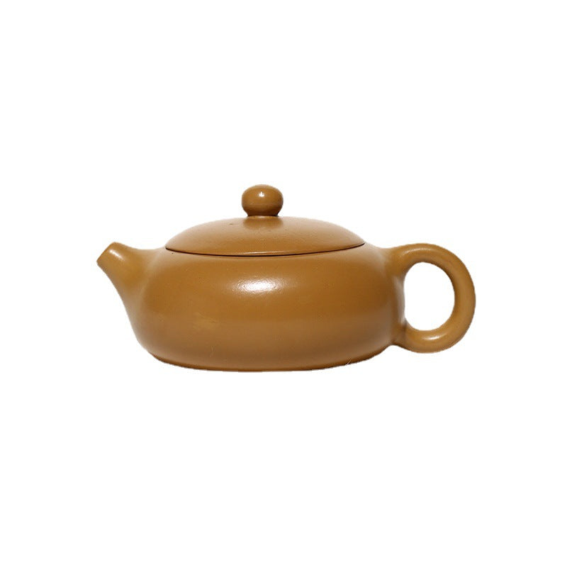Handmade Yixing Zisha Yellow Clay Teapot in Xishi Style, 150ml Capacity