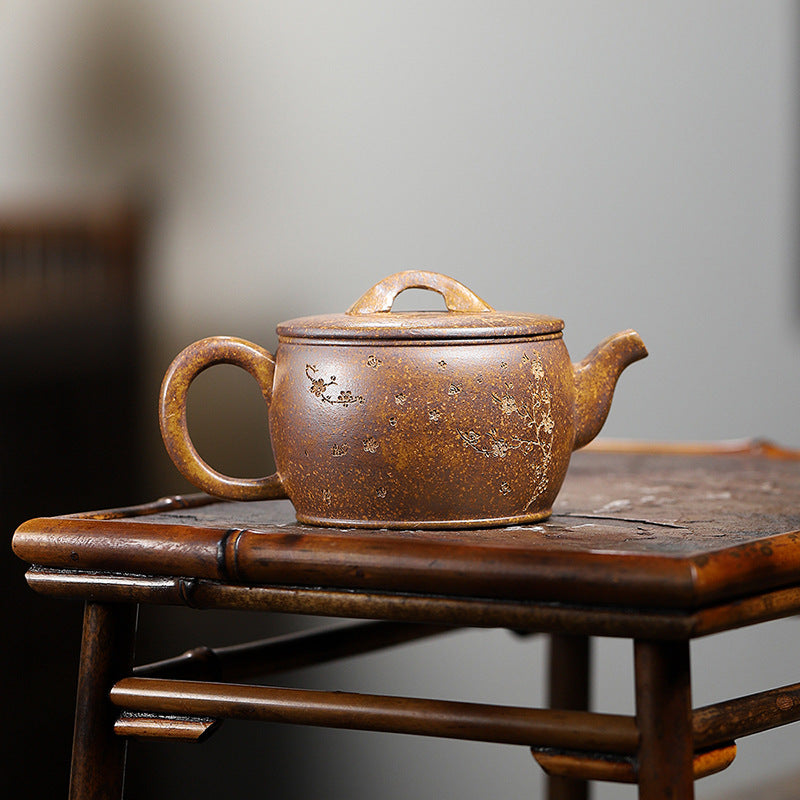 Handmade Yixing Zisha Yellow Clay Teapot - Duan Clay Hanwa Teapot - 210ml Capacity