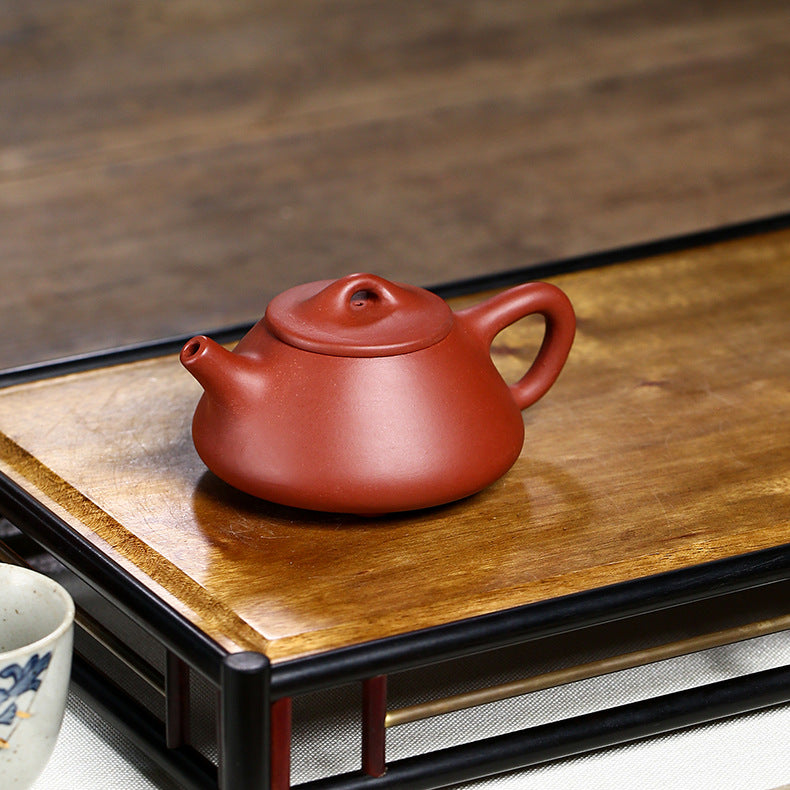 Handmade Yixing Zisha Clay Mini Teapot, Da Hong Pao Clay, 120ml Capacity