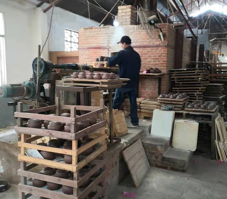 Handmade Zisha Purple Clay Bamboo Lid Teacup, 450ml Capacity