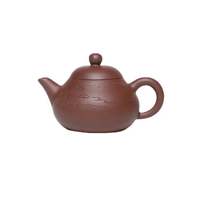 Handmadet Yixing Purple Zisha Clay Teapot, 120ml Capacity