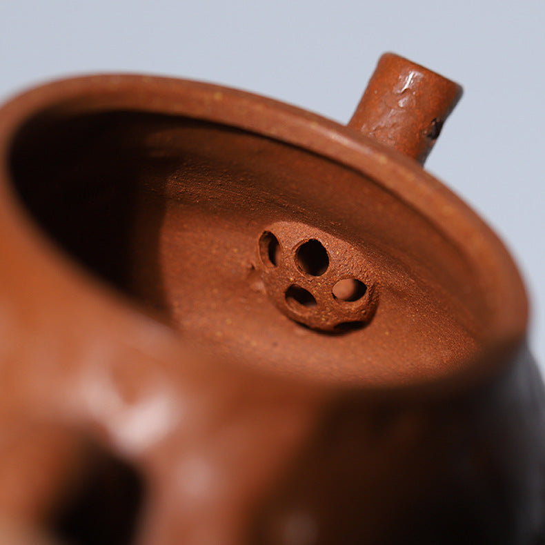 Handmade Yixing Zisha Clay Mini Teapot "Lotus Seat" - 150ml Capacity