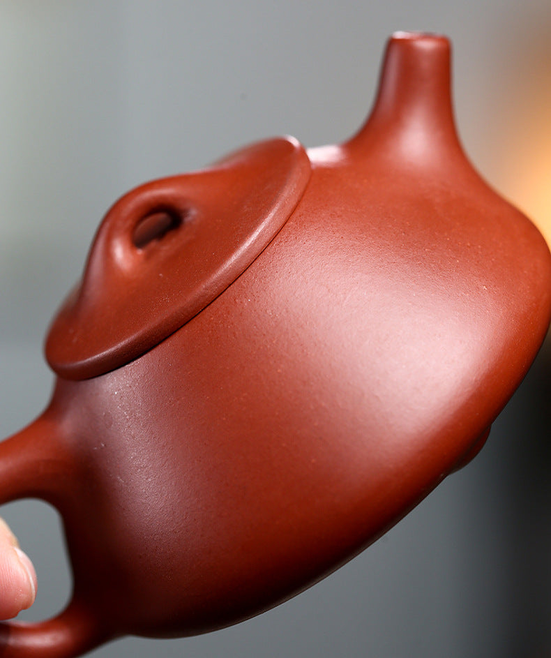 Handmade Yixing Zisha Clay Mini Teapot, Da Hong Pao Clay, 120ml Capacity