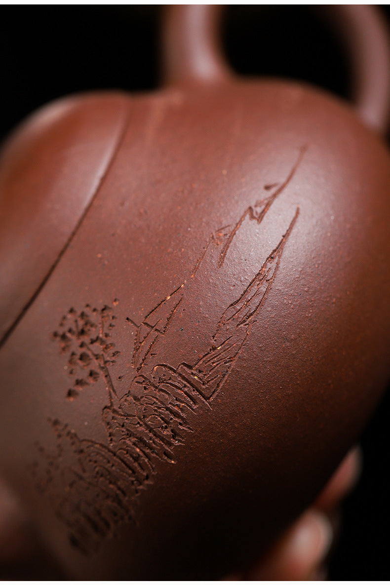 Handmadet Yixing Purple Zisha Clay Teapot, 120ml Capacity