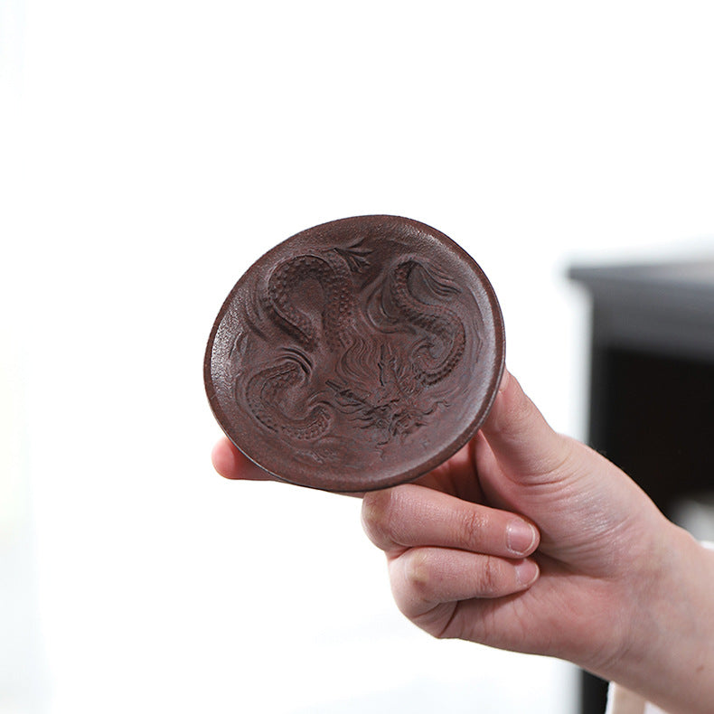 Handmade Purple Zisha Clay Dragon Cup - Kongfu Tea Cup - 60ml Capacity