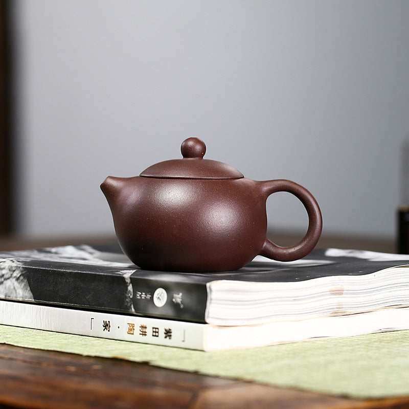 Authentic Yixing Zisha Purple Clay Mini Teapot, Xishi Style, 180ml Capacity