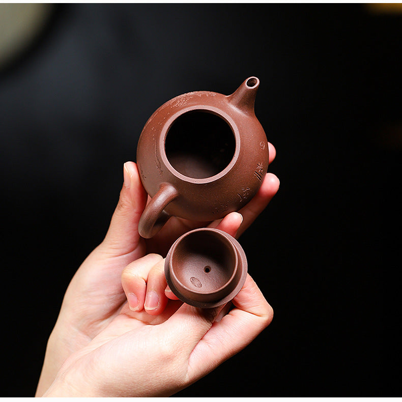 Handmadet Yixing Purple Zisha Clay Teapot, 120ml Capacity