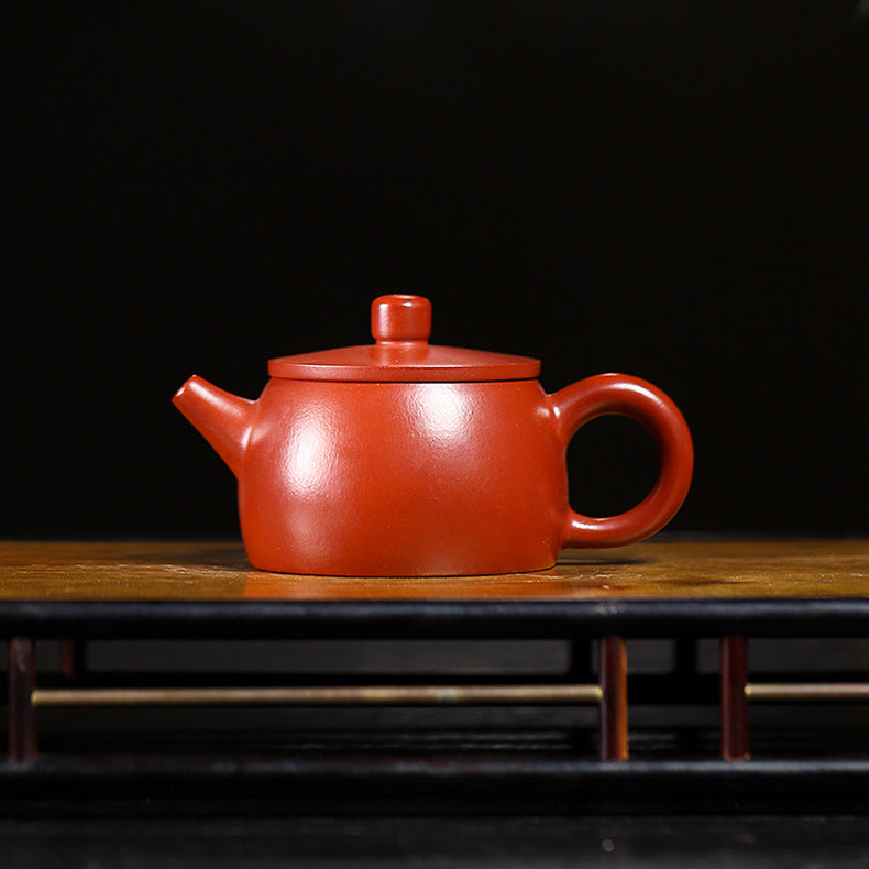 Handmade Purple Zisha Clay Teapot with Flat Lid, 120 ml Capacity - theTeaCloud