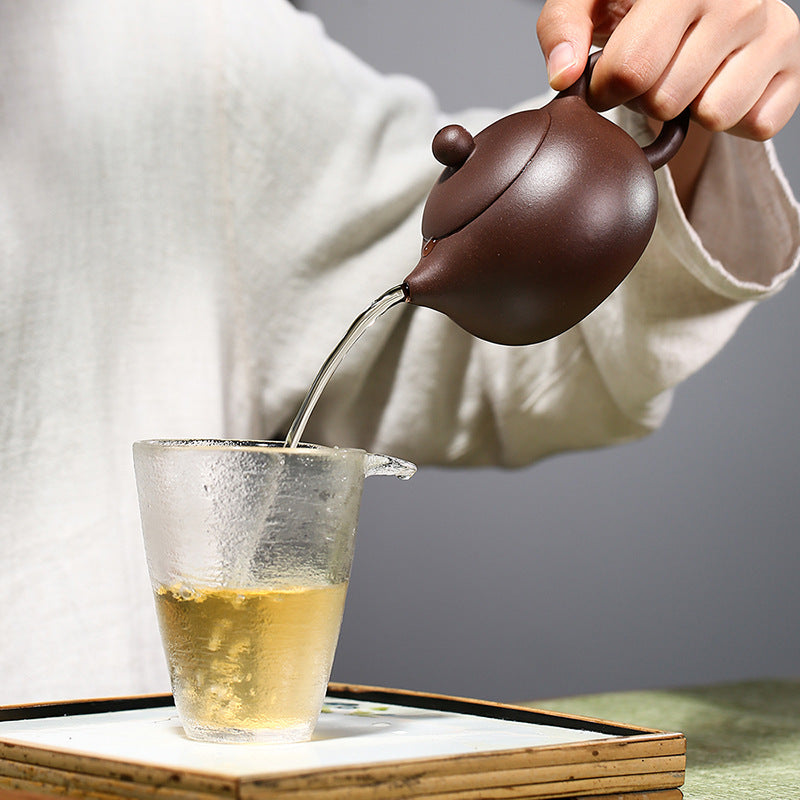 Authentic Yixing Zisha Purple Clay Mini Teapot, Xishi Style, 180ml Capacity