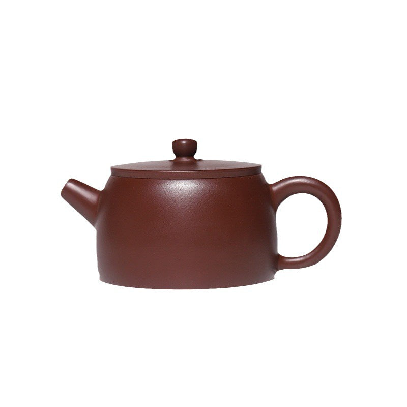 Handmade Purple Zisha Clay Teapot with Flat Lid, 120 ml Capacity