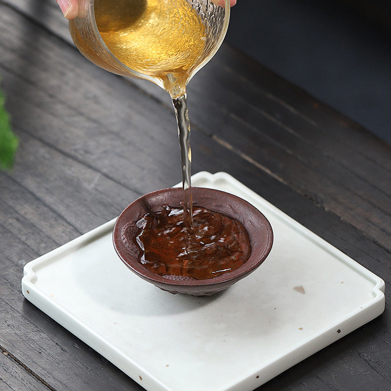 Handmade Purple Zisha Clay Dragon Cup - Kongfu Tea Cup - 60ml Capacity