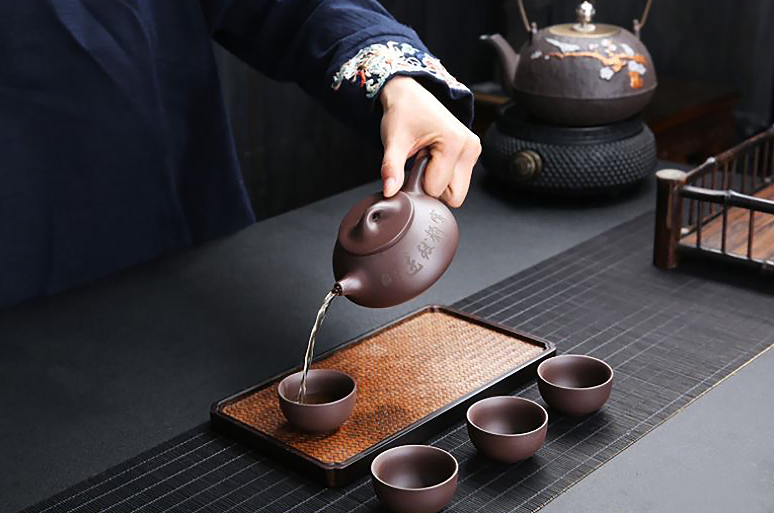 Handmade Dehua Zisha Teapot, Traditional Chinese Purple Clay Teapot, Zisha Teaset Gift Box