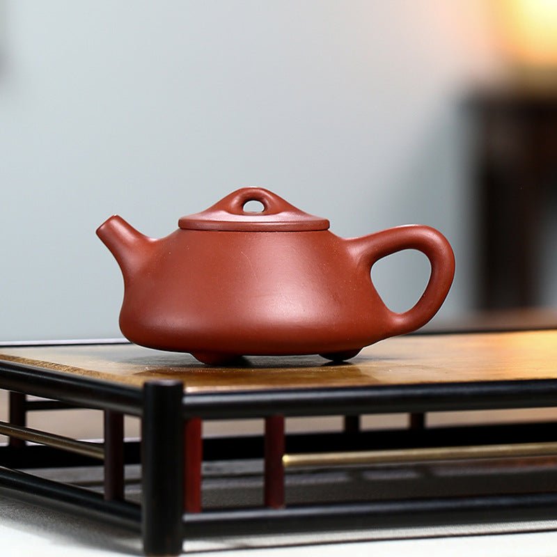 Handmade Yixing Zisha Clay Mini Teapot, Da Hong Pao Clay, 120ml Capacity
