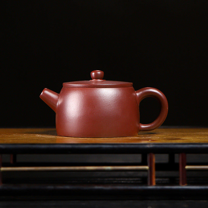 Handmade Purple Zisha Clay Teapot with Flat Lid, 120 ml Capacity - theTeaCloud
